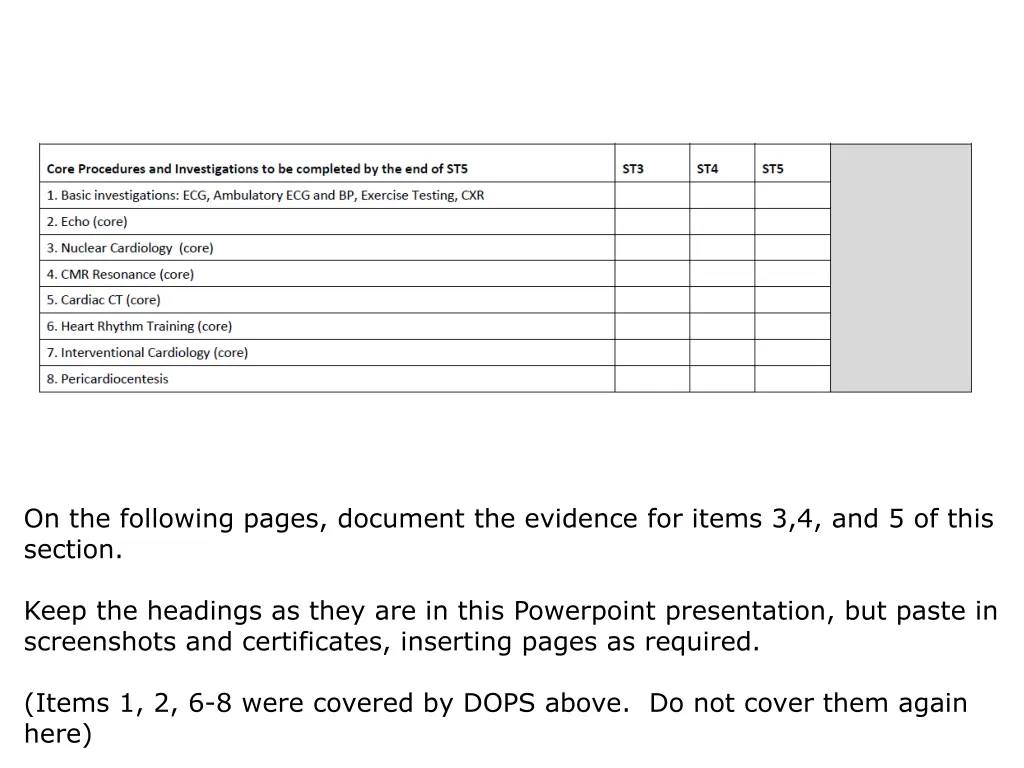 on the following pages document the evidence 1