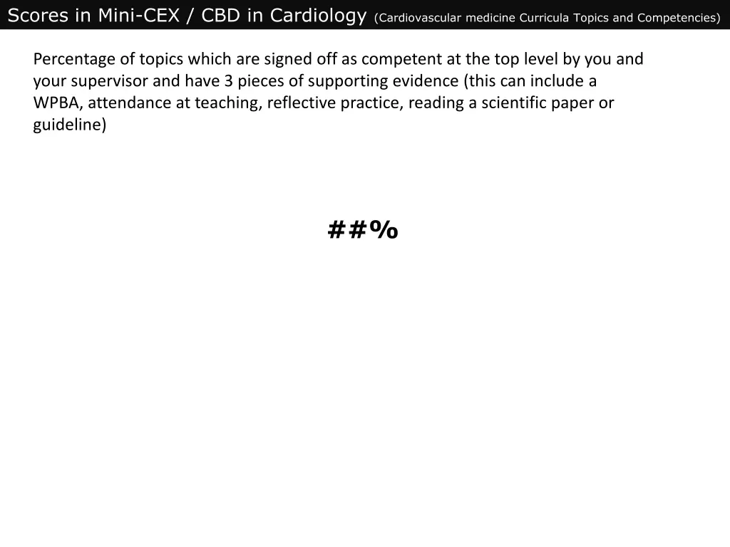 scores in mini cex cbd in cardiology