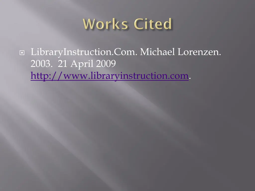 libraryinstruction com michael lorenzen 2003