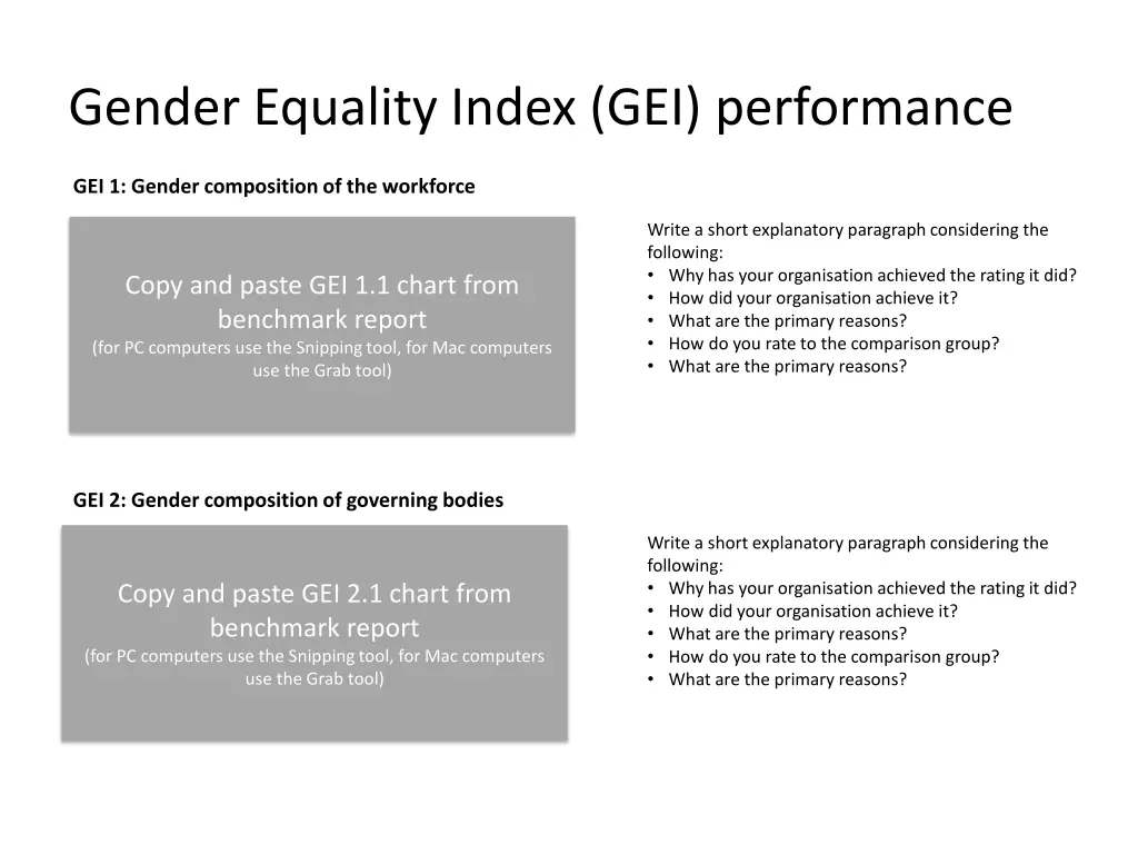 gender equality index gei performance