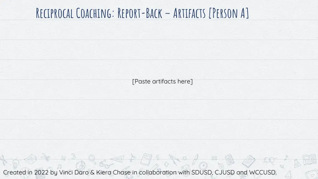 reciprocal coaching report back artifacts person a 1