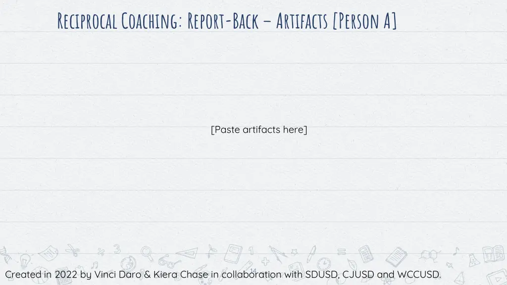 reciprocal coaching report back artifacts person a 2