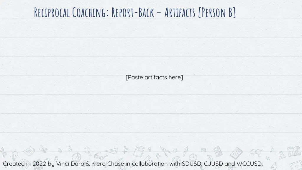 reciprocal coaching report back artifacts person b 2