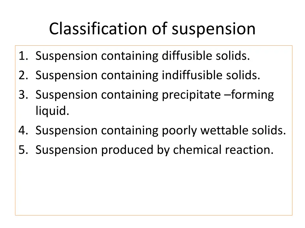 classification of suspension