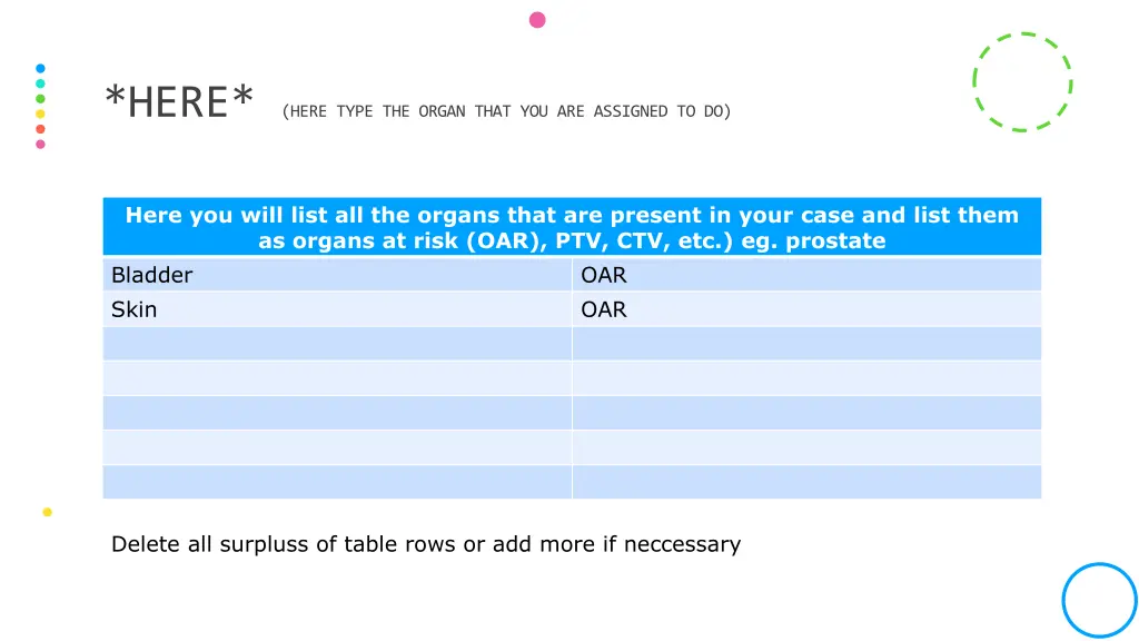 here here type the organ that you are assigned