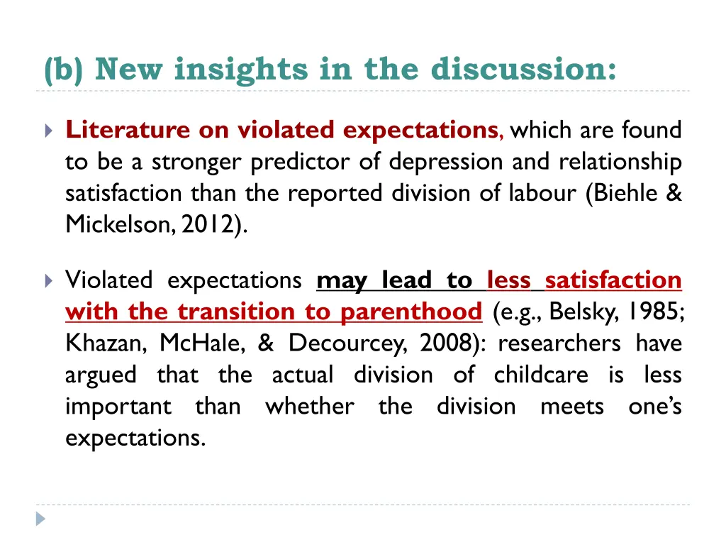 b new insights in the discussion