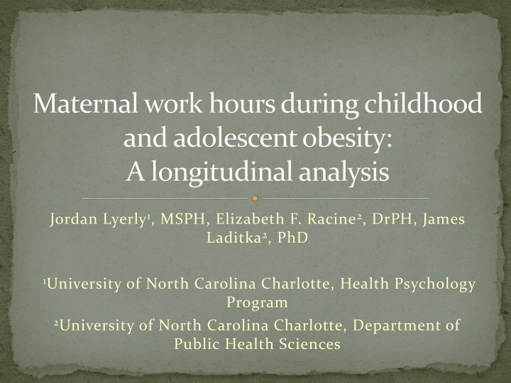 maternal work hours during childhood