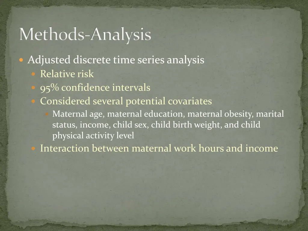 methods analysis