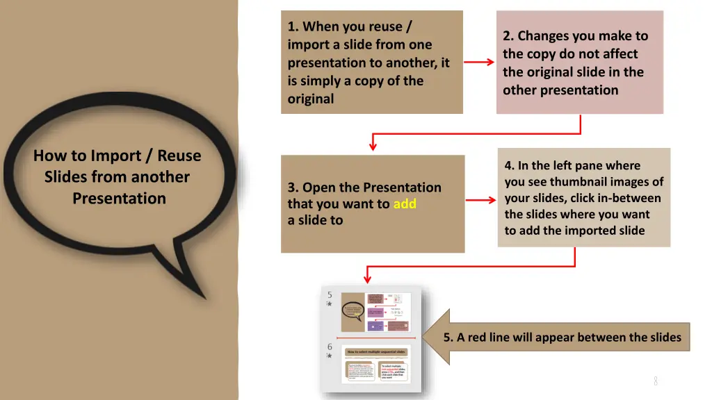 1 when you reuse import a slide from