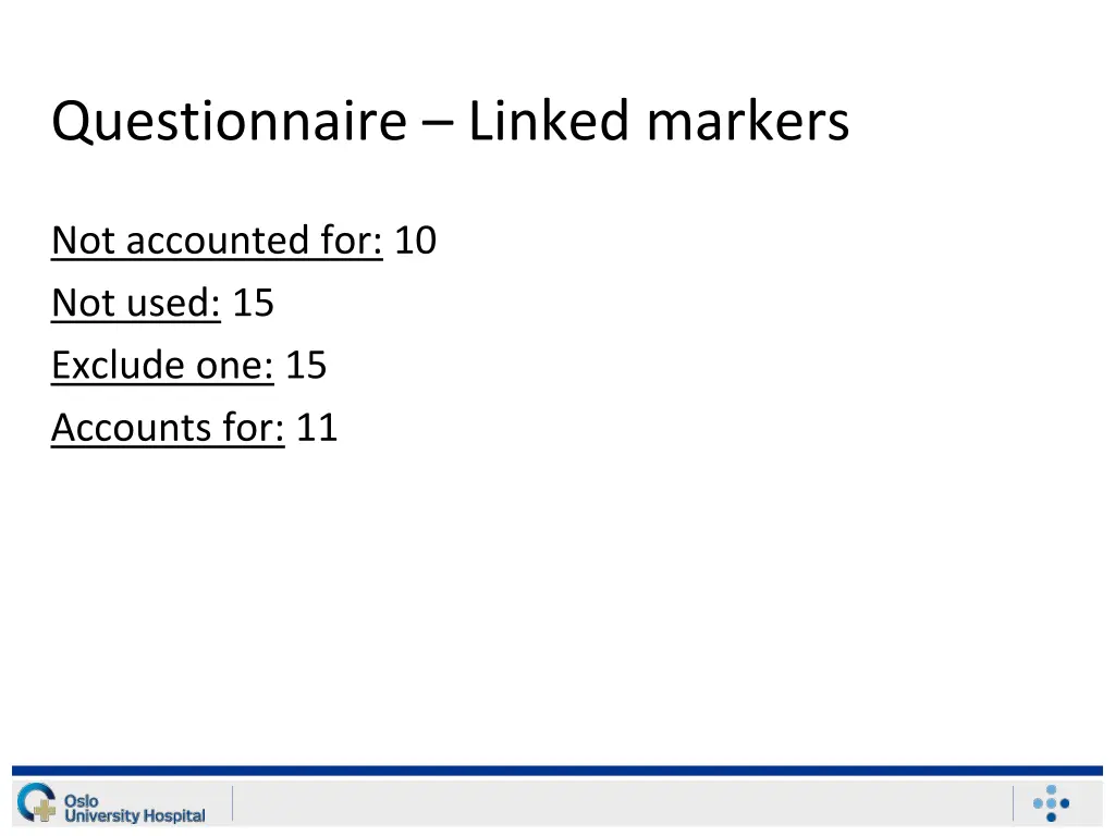 questionnaire linked markers