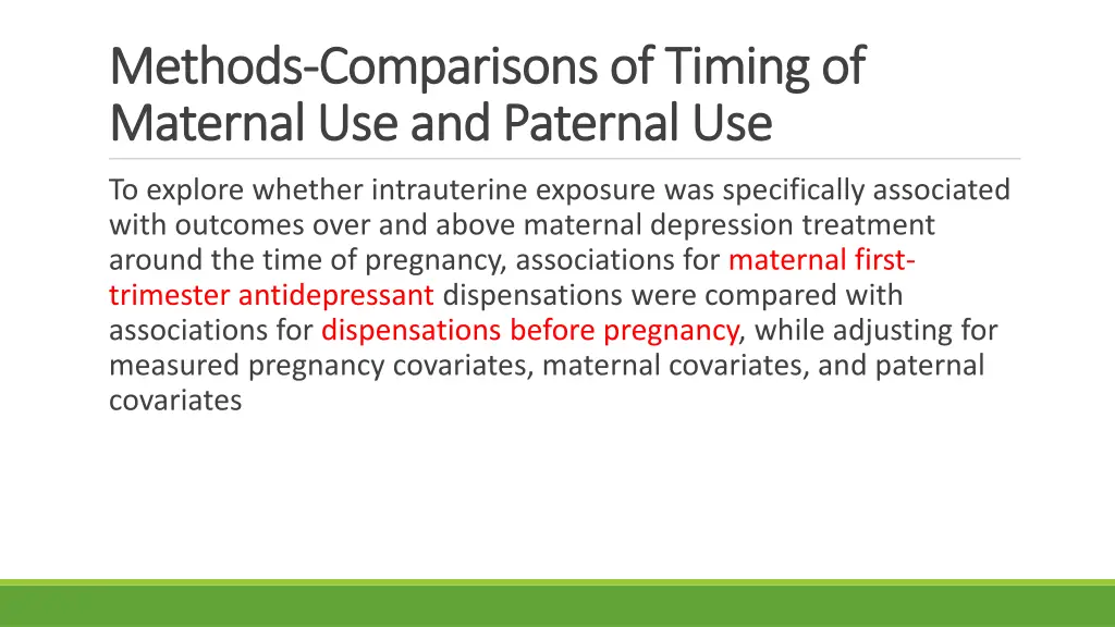 methods methods comparisons of timing