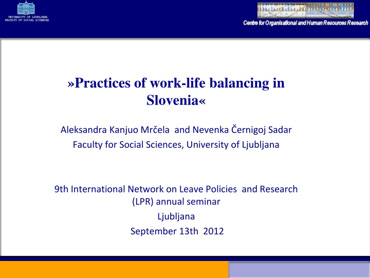 practices of work life balancing in slovenia