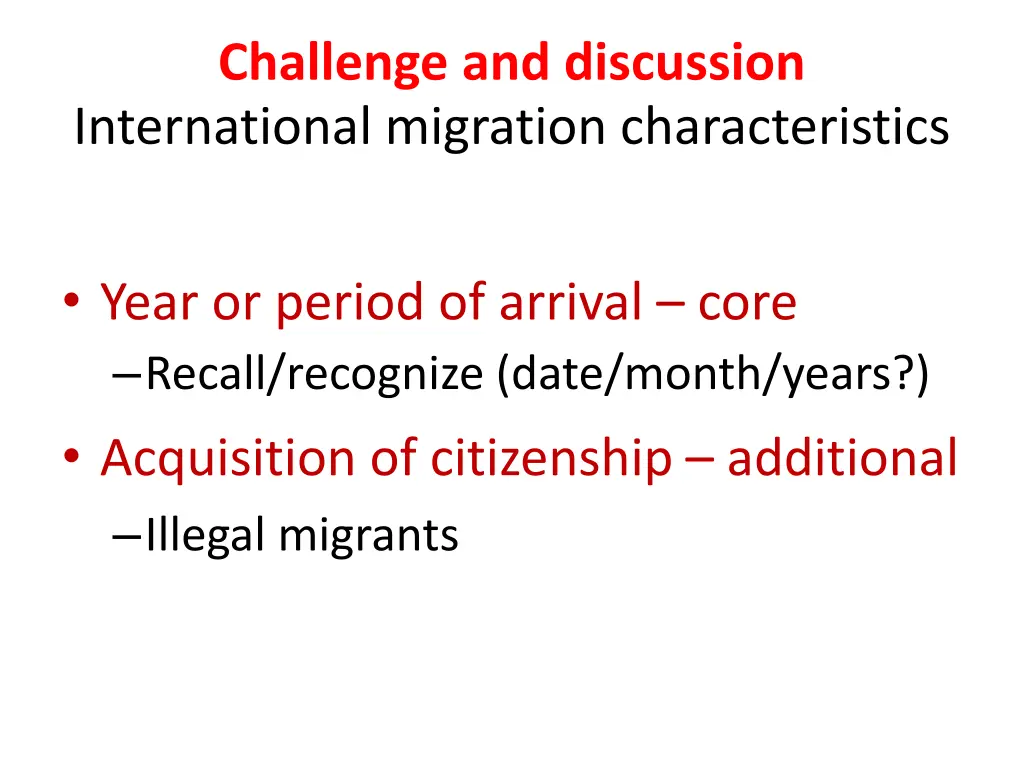 challenge and discussion international migration