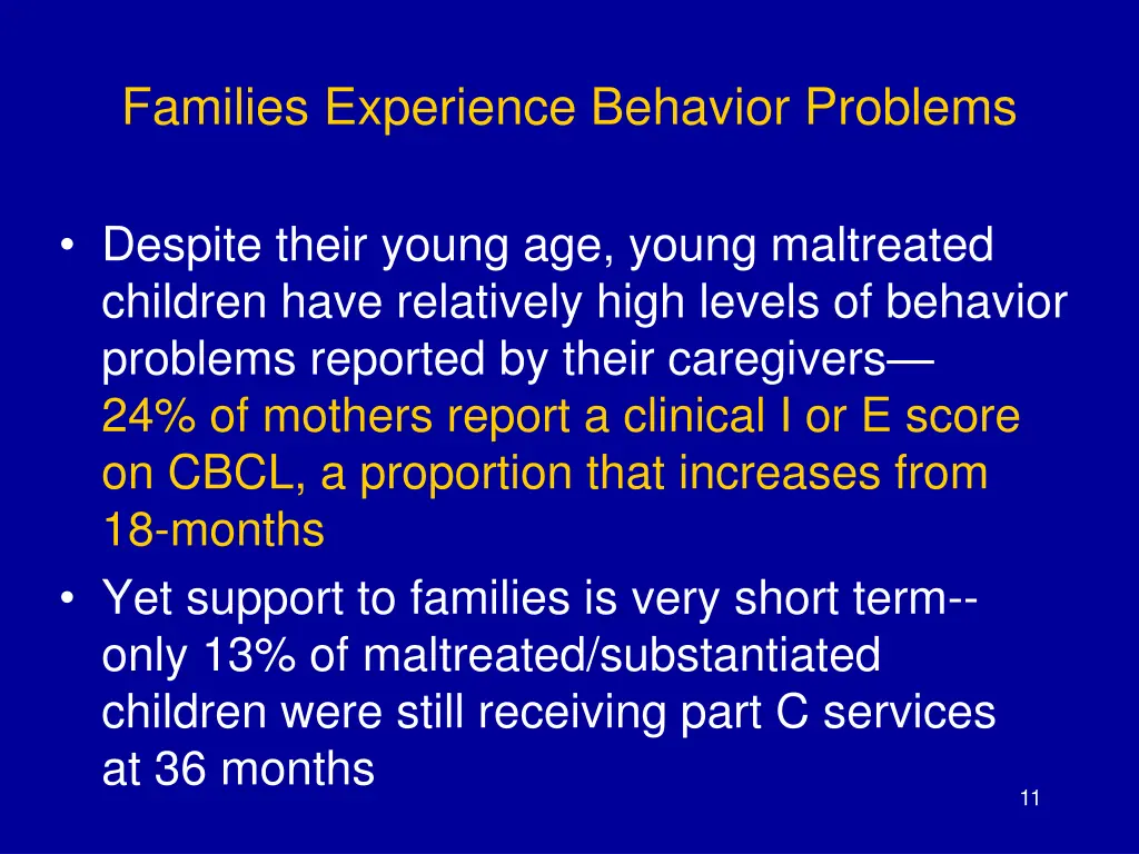 families experience behavior problems