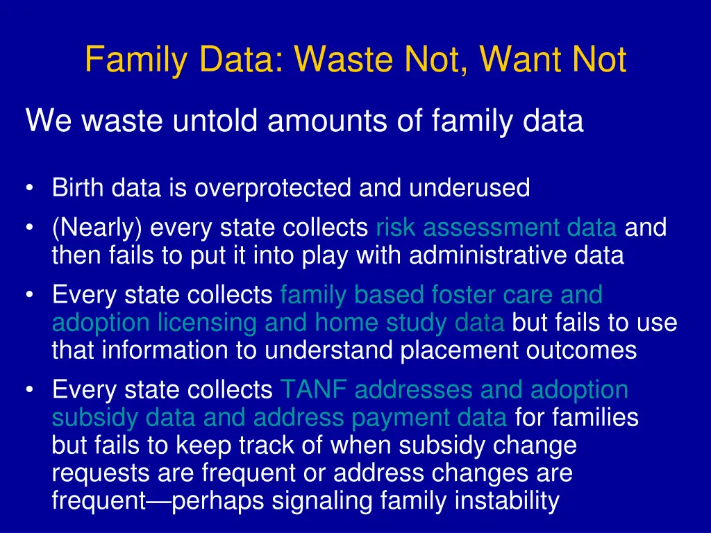 family data waste not want not