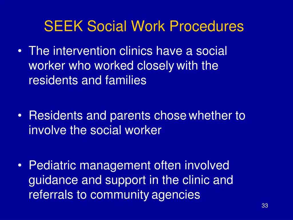 seek social work procedures