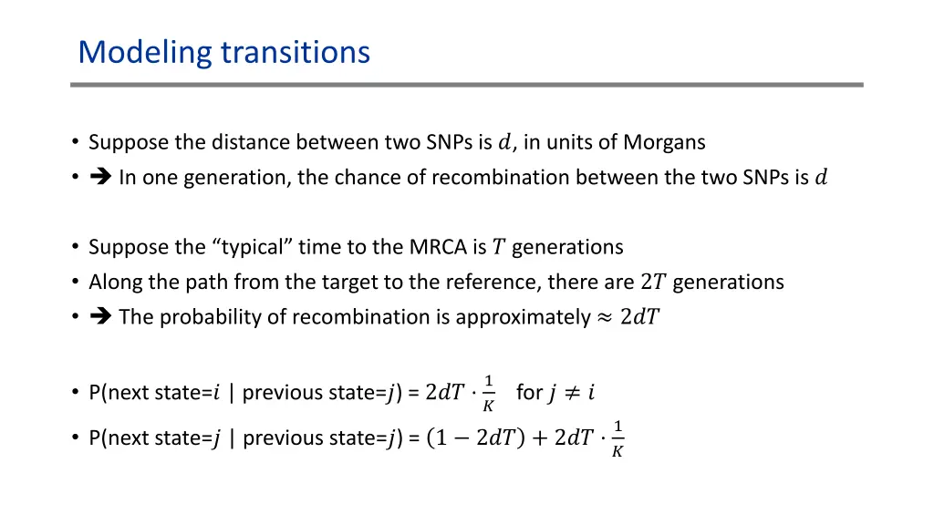 modeling transitions