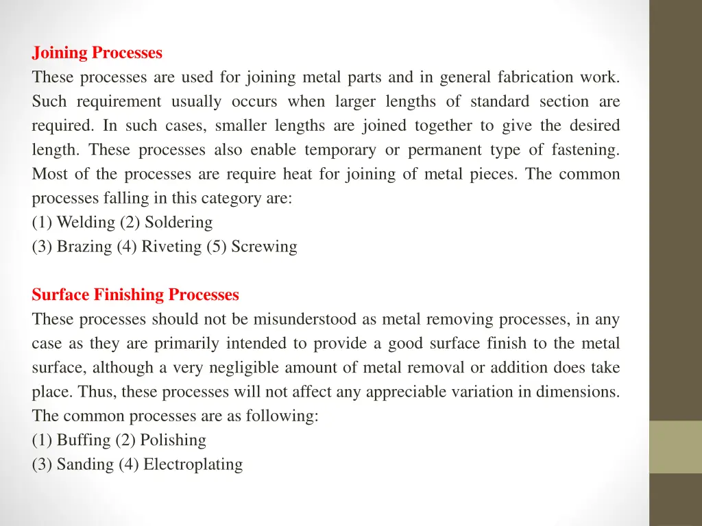 joining processes these processes are used