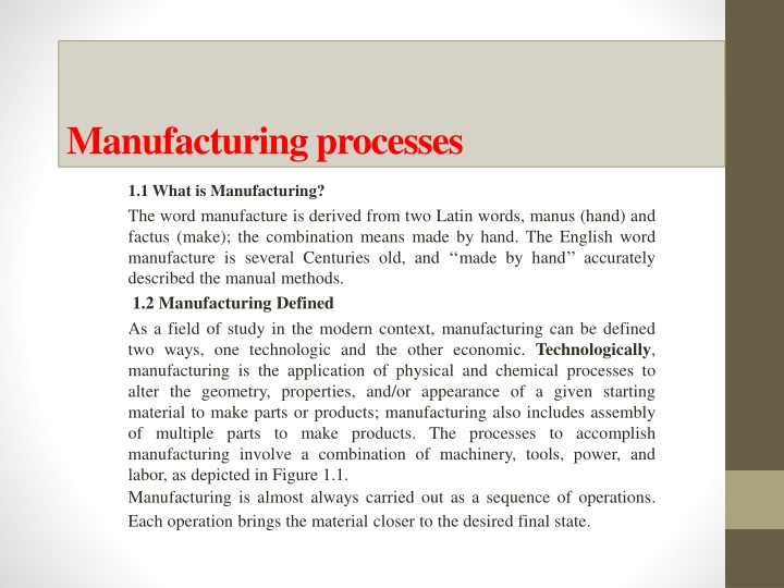 manufacturing processes