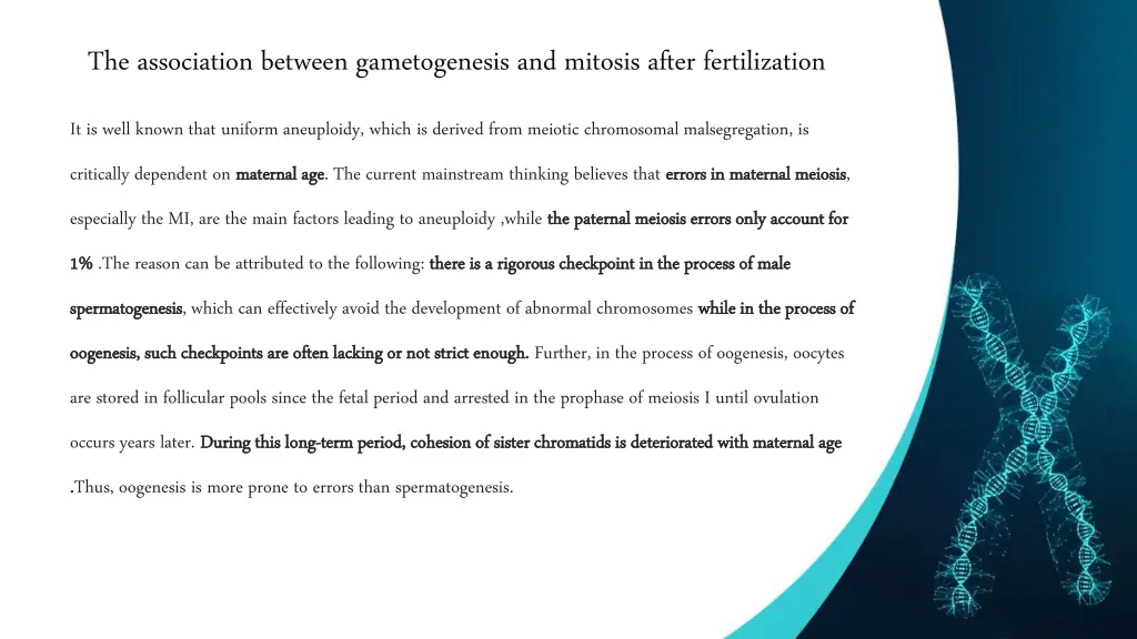 the association between gametogenesis and mitosis