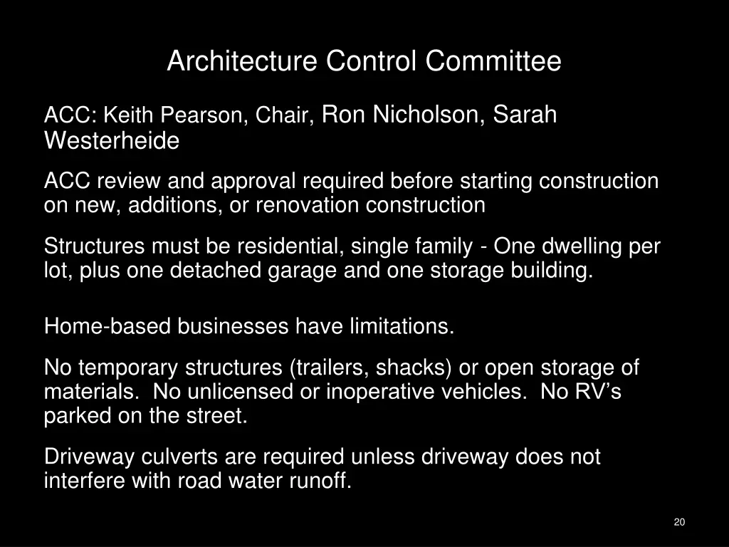 architecture control committee 1