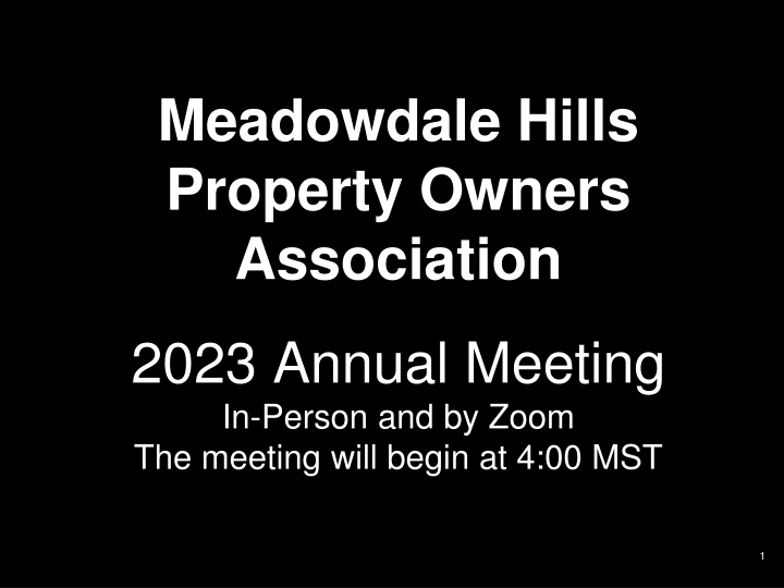 meadowdale hills property owners association