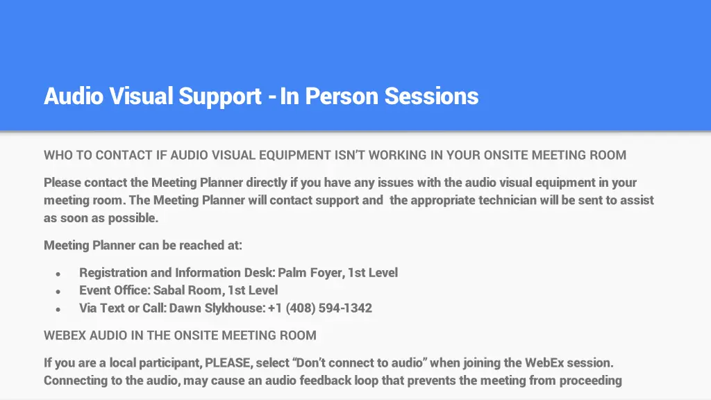 audio visual support in person sessions