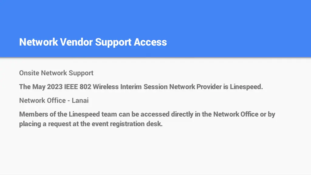 network vendor support access