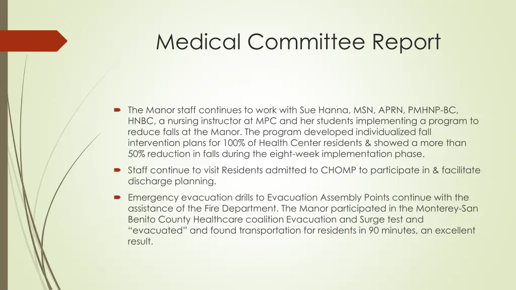 medical committee report