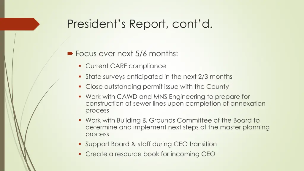 president s report cont d 1