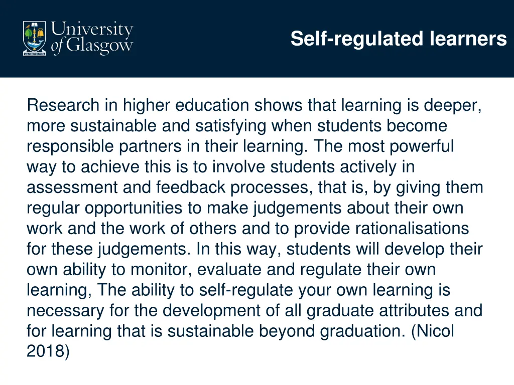 self regulated learners