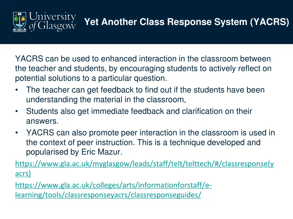 yet another class response system yacrs