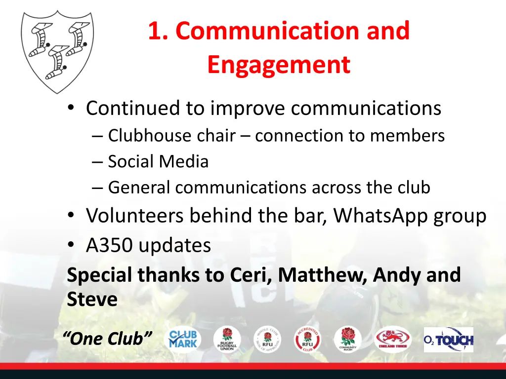 1 communication and engagement