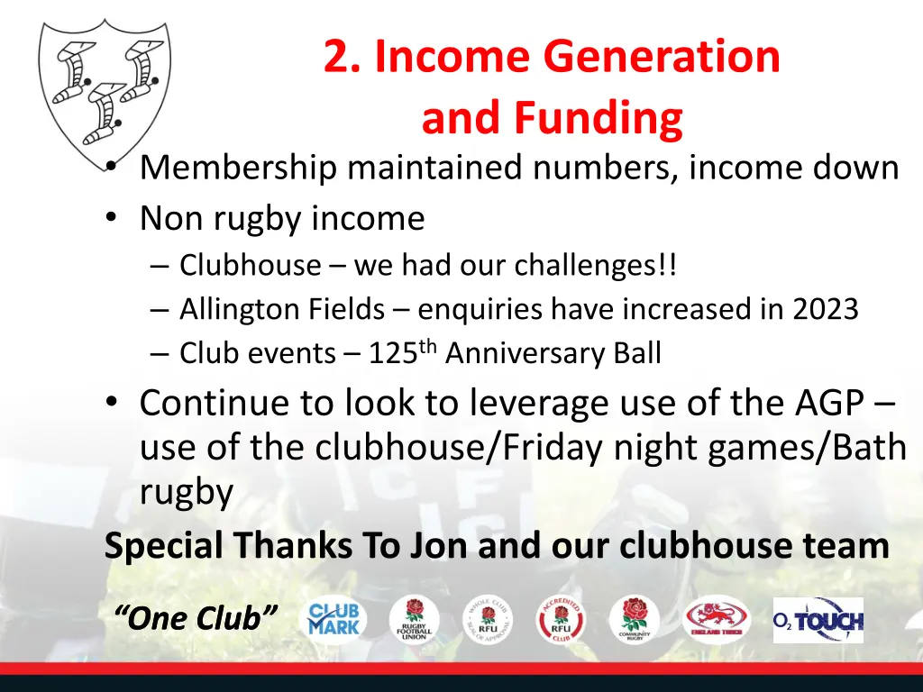 2 income generation and funding membership