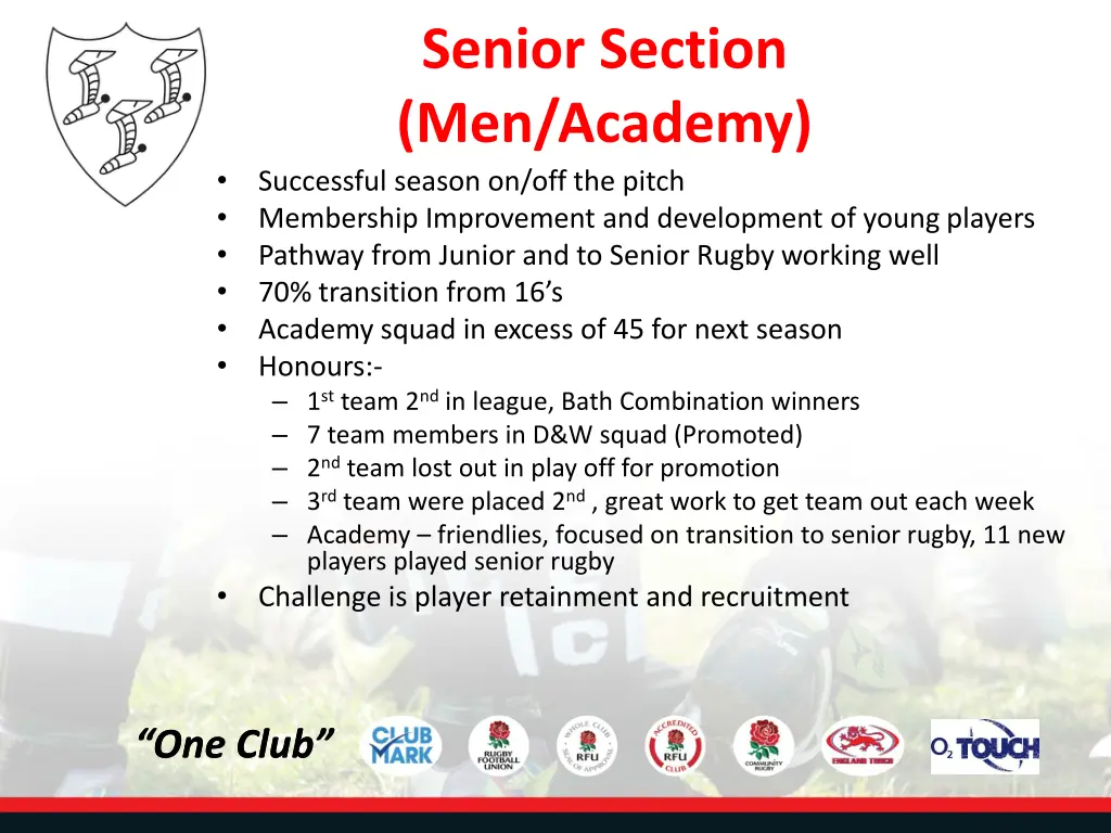 senior section men academy successful season