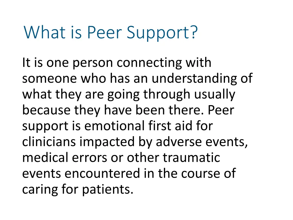 what is peer support