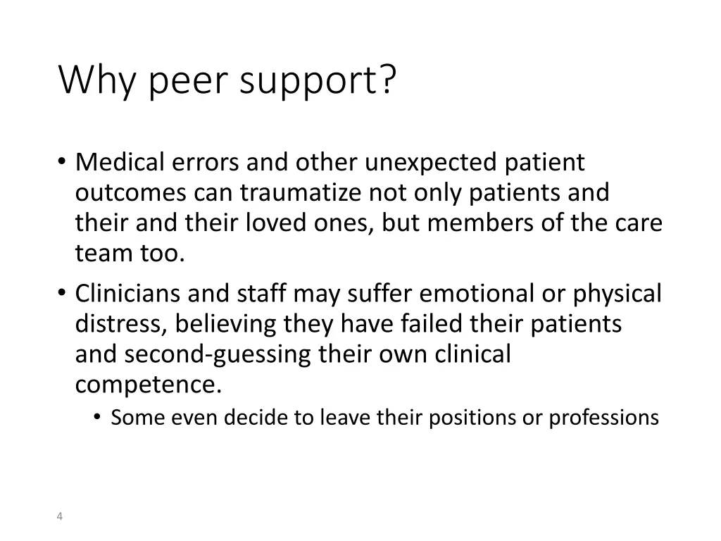 why peer support