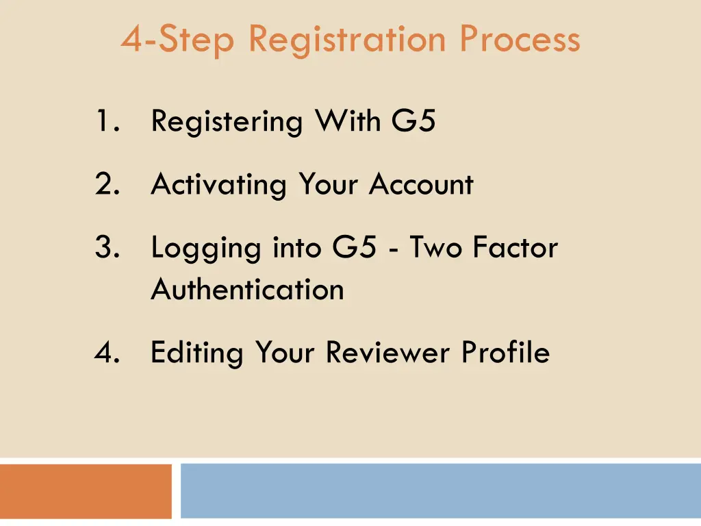 4 step registration process