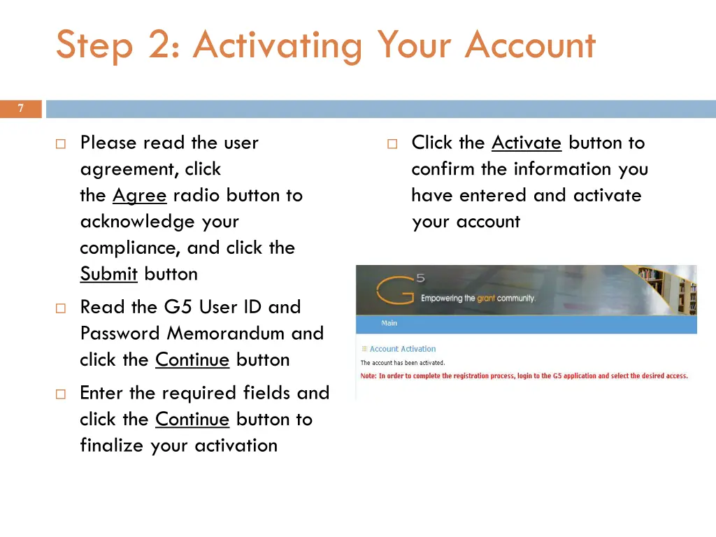 step 2 activating your account