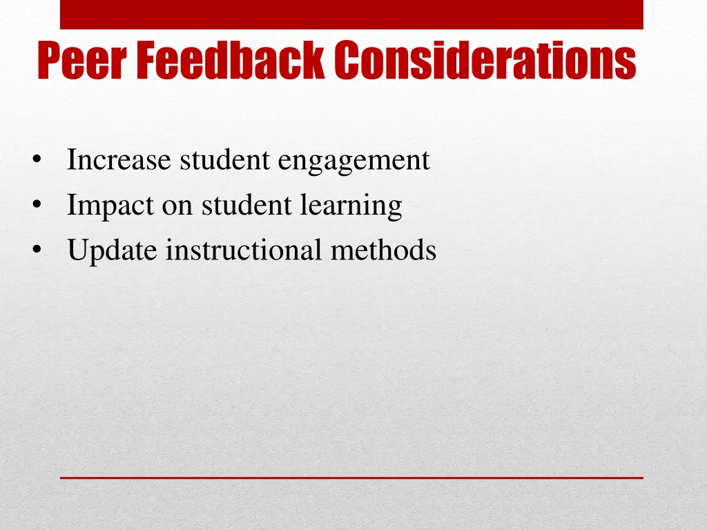 peer feedback considerations