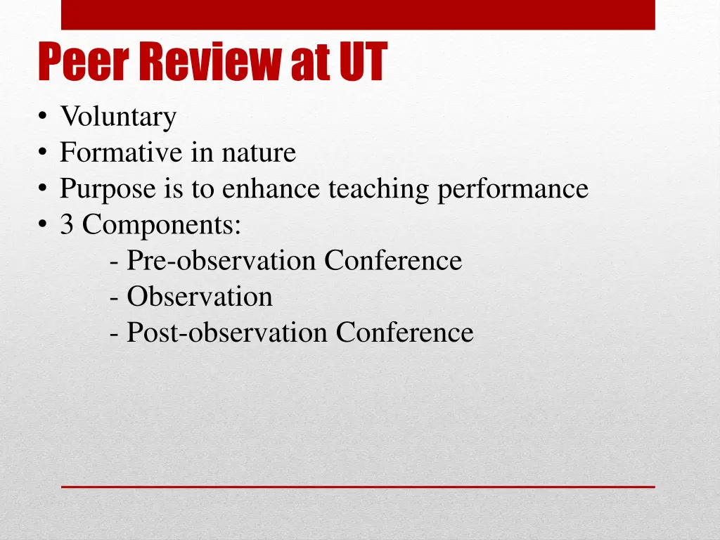 peer review at ut voluntary formative in nature