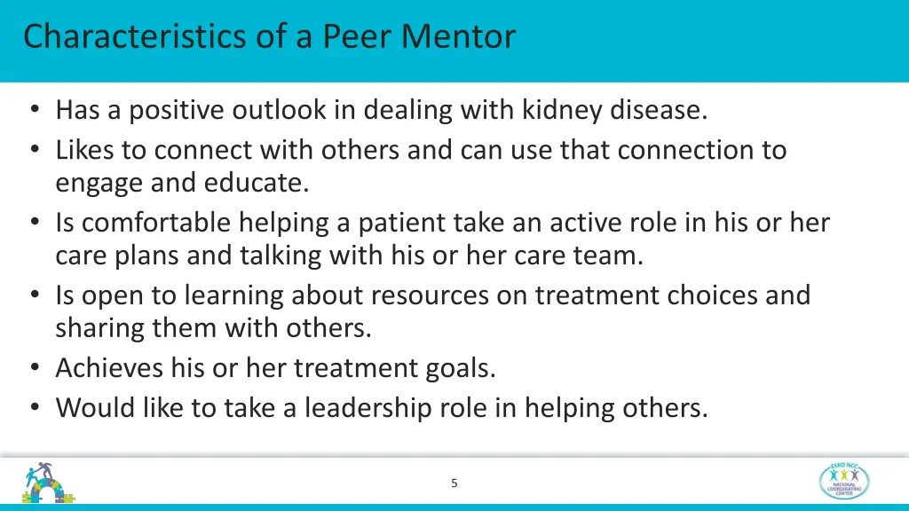 characteristics of a peer mentor