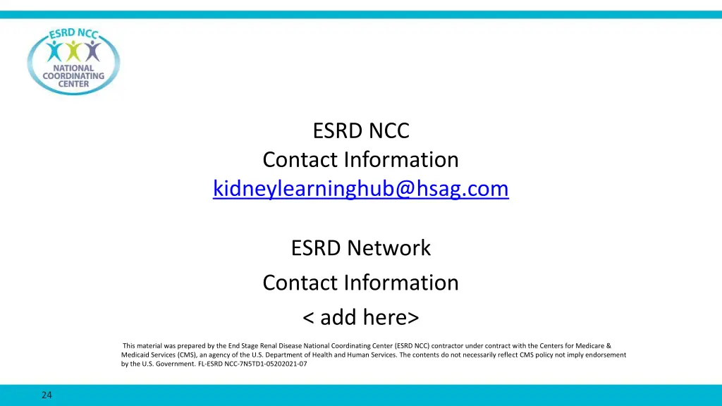 esrd ncc contact information