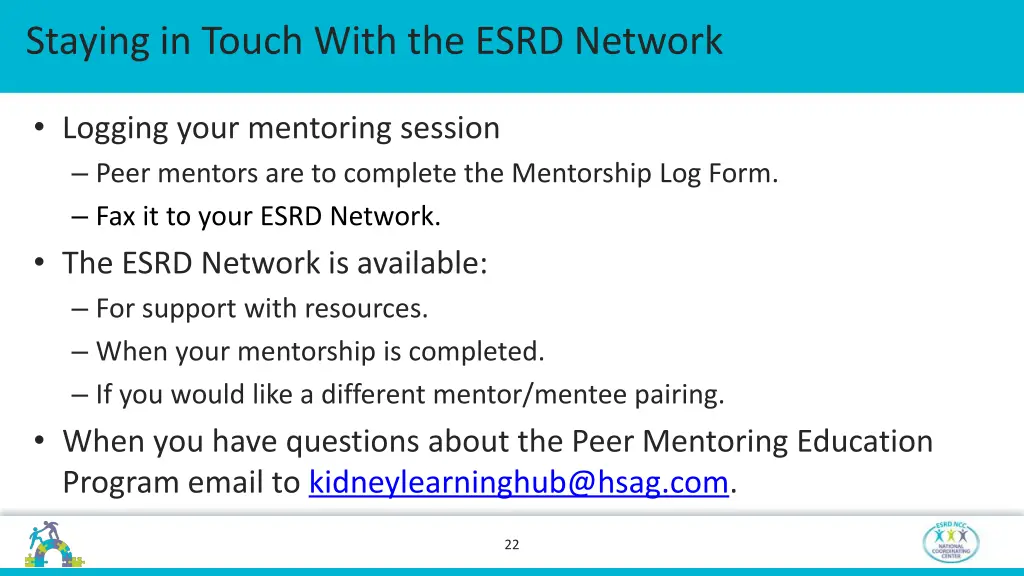 staying in touch with the esrd network