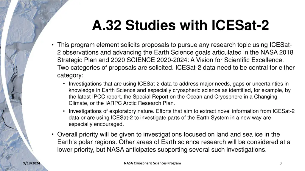 a 32 studies with icesat 2