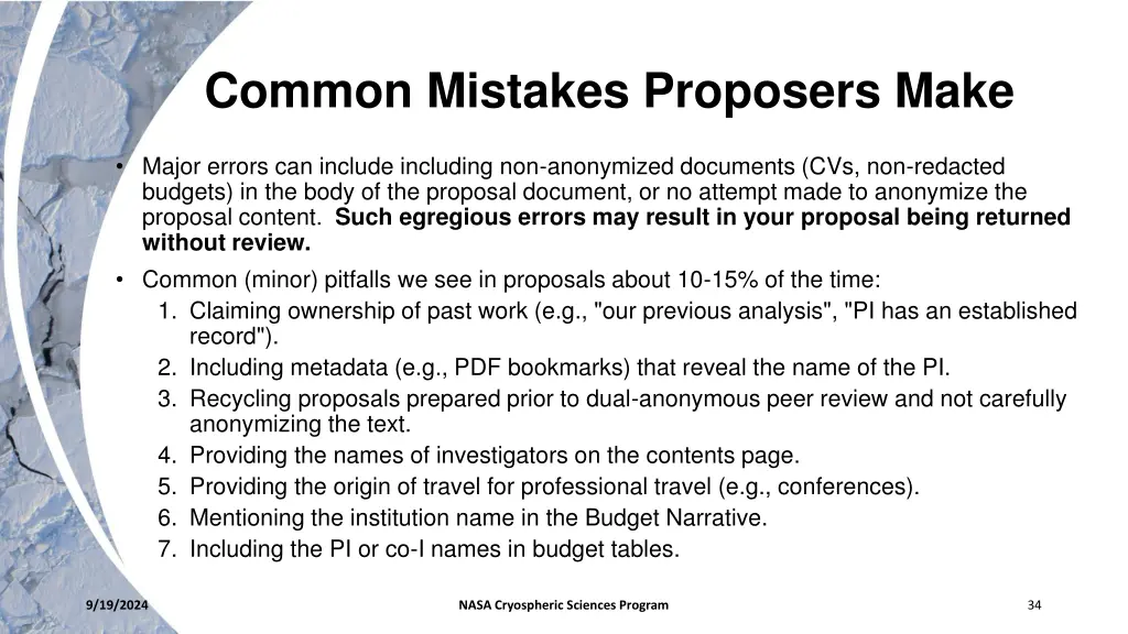 common mistakes proposers make