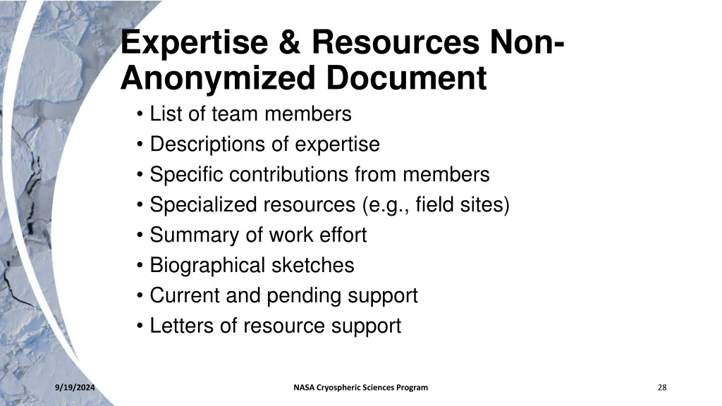 expertise resources non anonymized document list