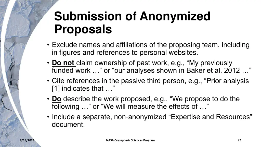 submission of anonymized proposals