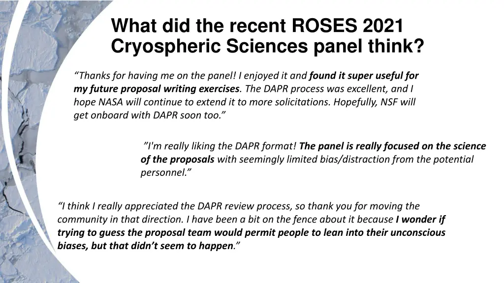 what did the recent roses 2021 cryospheric