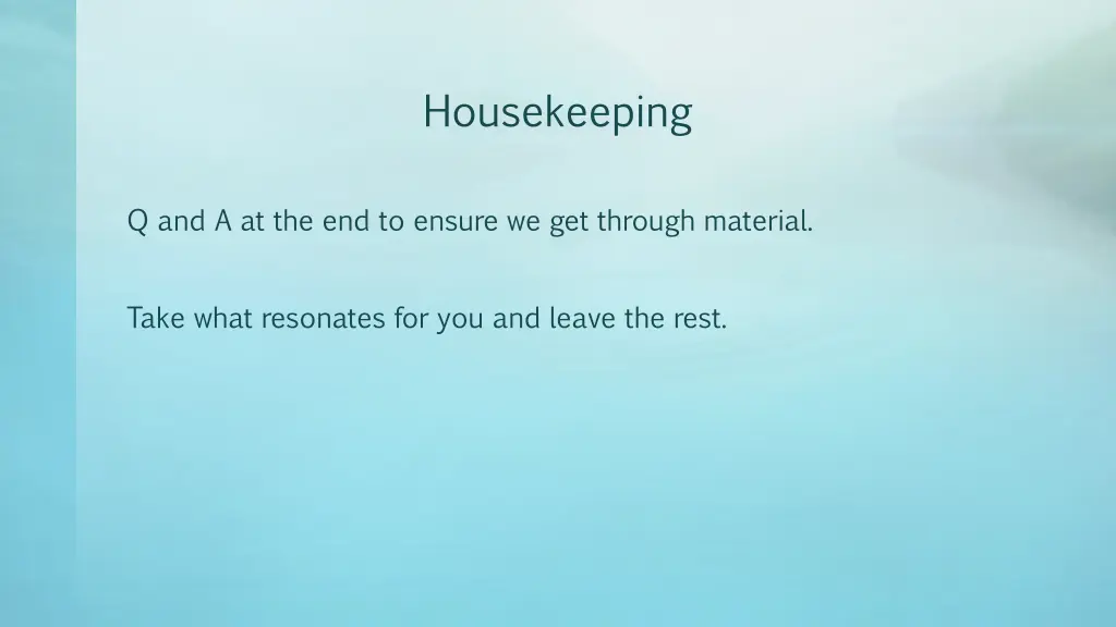 housekeeping